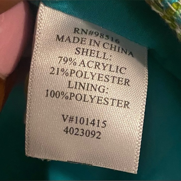 Coldwater Creek Green Multicolored Stripped Plus Size Blazer -Size 20-22 - Picture 7 of 8